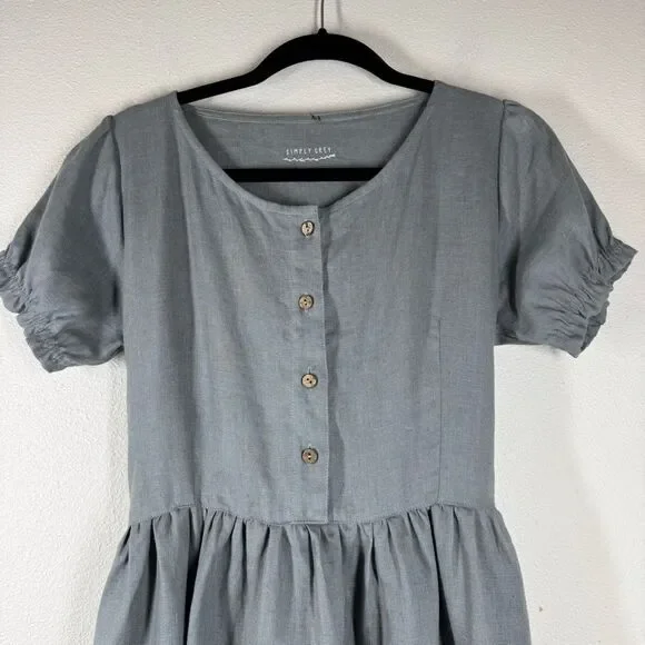 chinese dress ladies Women's linen wrap dress LARA – Simply Grey main image 0